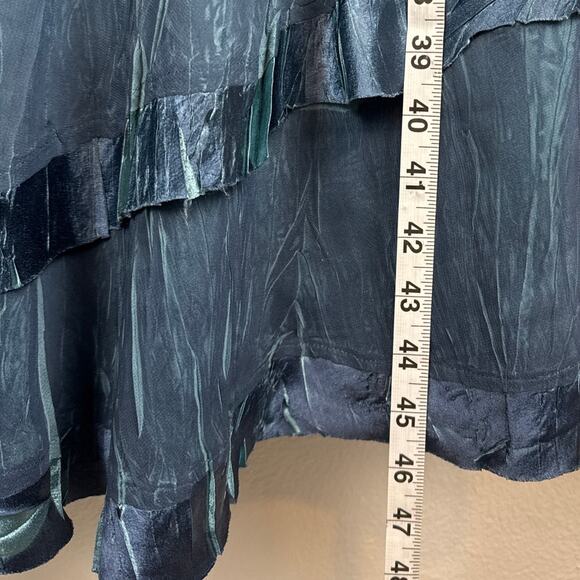 Komarov Midi Dress Hand Pleated Hand Printed  Body Conforming XL Quiet Luxury - Picture 5 of 9